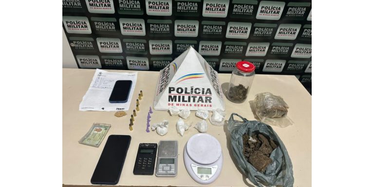Homem é preso por tráfico de drogas e posse de munições em operação da PM em Bocaiuva